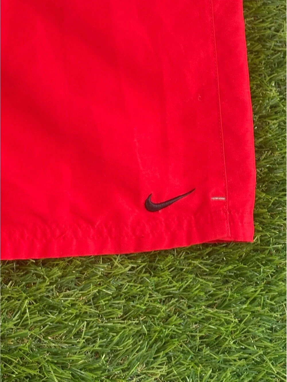 Vintage Nike Red Polyester Athletic Shorts, Men's M